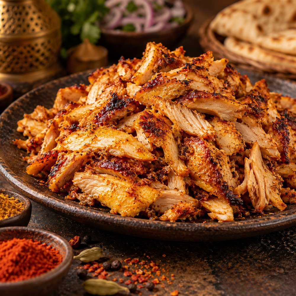 شاورما دجاج محمّرة ومتبلّة